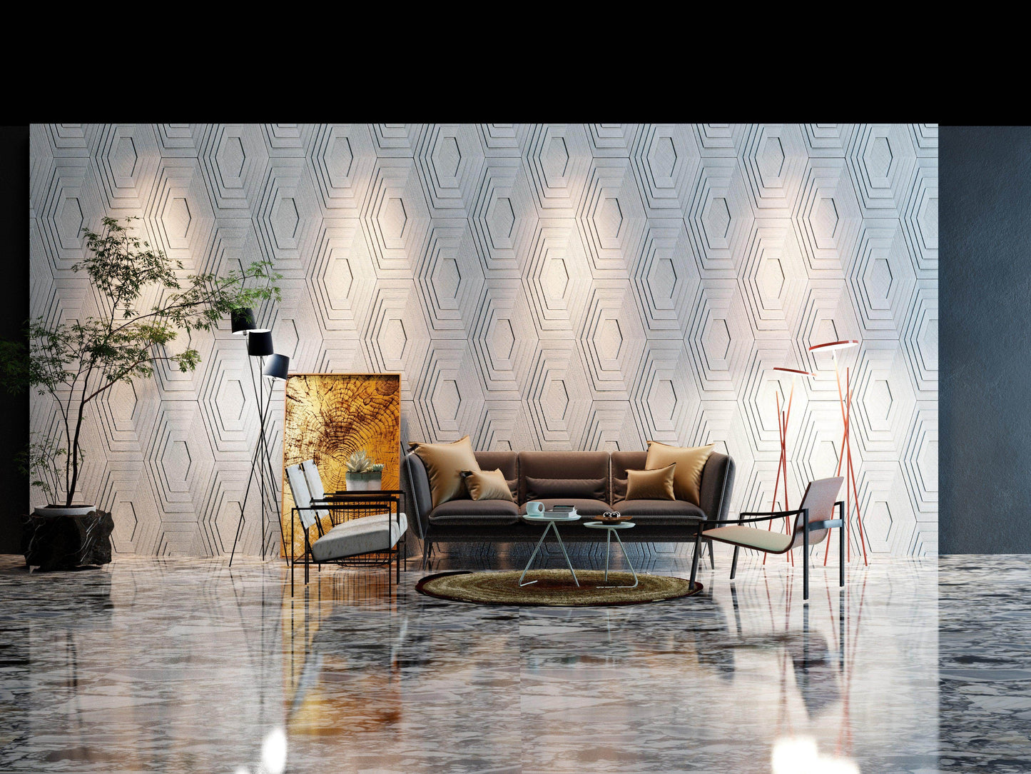 TUNNEL 3D Wall Tile – Scorpio-Inspired UHPC Concrete Panel | Bold DIY Interior Art - caserloong