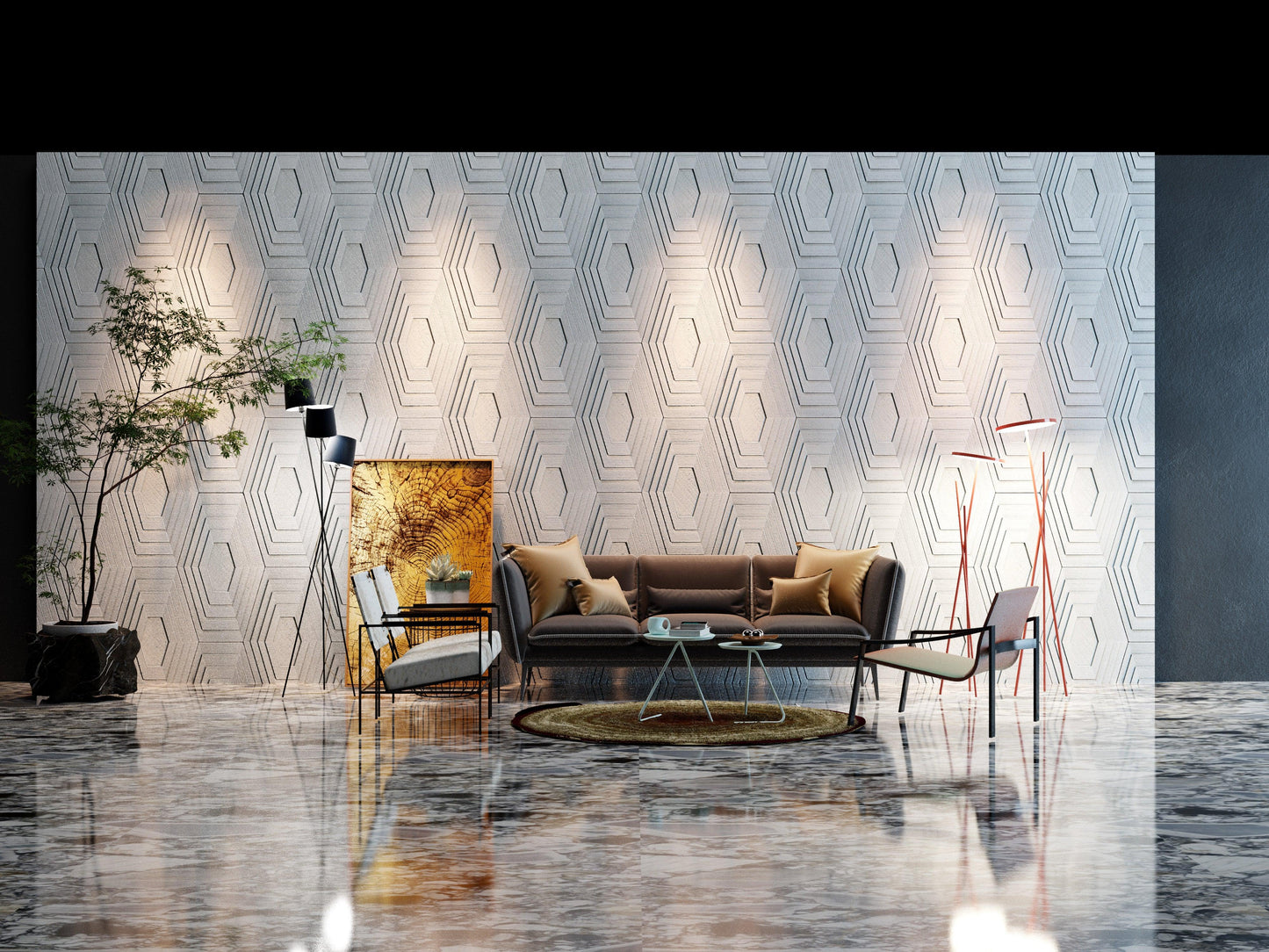 TUNNEL 3D Wall Tile – Scorpio-Inspired UHPC Concrete Panel | Bold DIY Interior Art