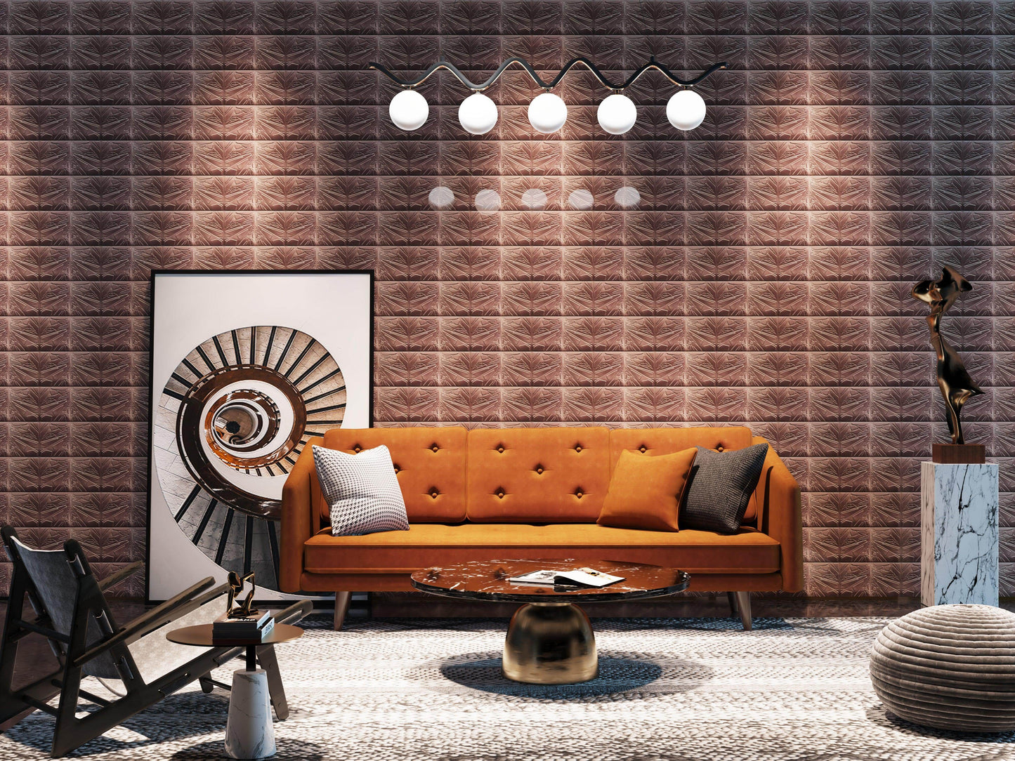 Stellar Glow 3D Art Tile - Scorpio Black Geometric Abstract Design, UHPC Wall Décor - caserloong