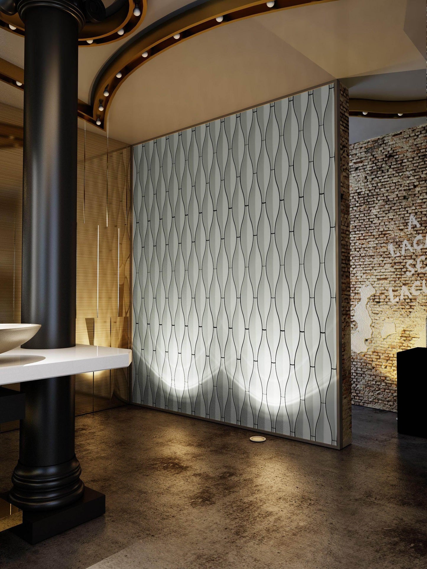 CASERLOONG | VASE · Pisces-Inspired Geometric 3D Art Tile · UHPC Ultra High-Performance Concrete - caserloong