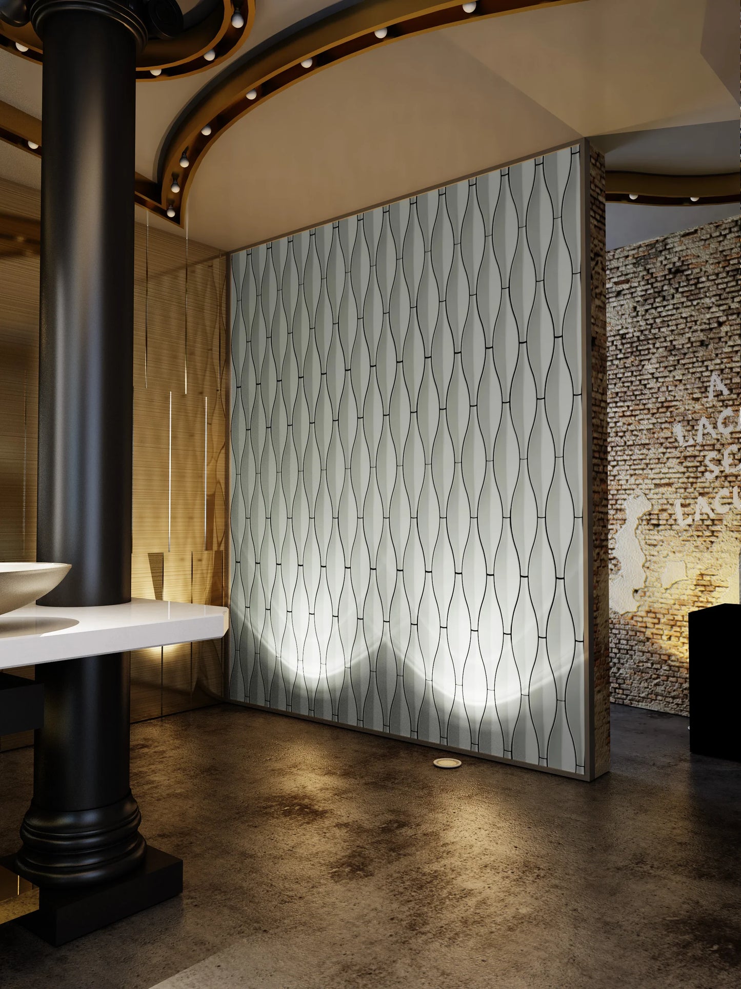 CASERLOONG | VASE · Pisces-Inspired Geometric 3D Art Tile · UHPC Ultra High-Performance Concrete