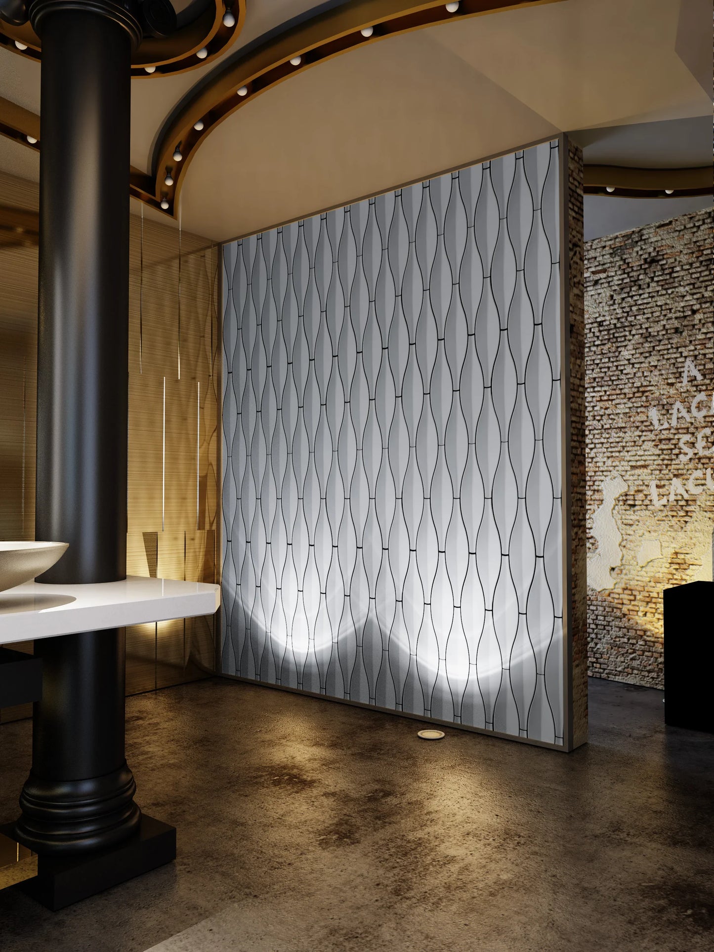 CASERLOONG | VASE · Pisces-Inspired Geometric 3D Art Tile · UHPC Ultra High-Performance Concrete