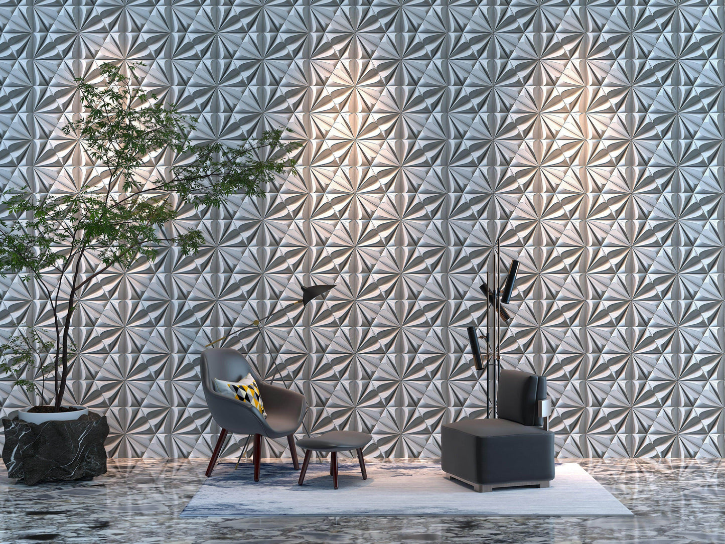 PETAL 3D Art Tile – Minimalist UHPC Concrete Petal Wall Panel, DIY-Friendly | Virgo-Inspired Design - caserloong