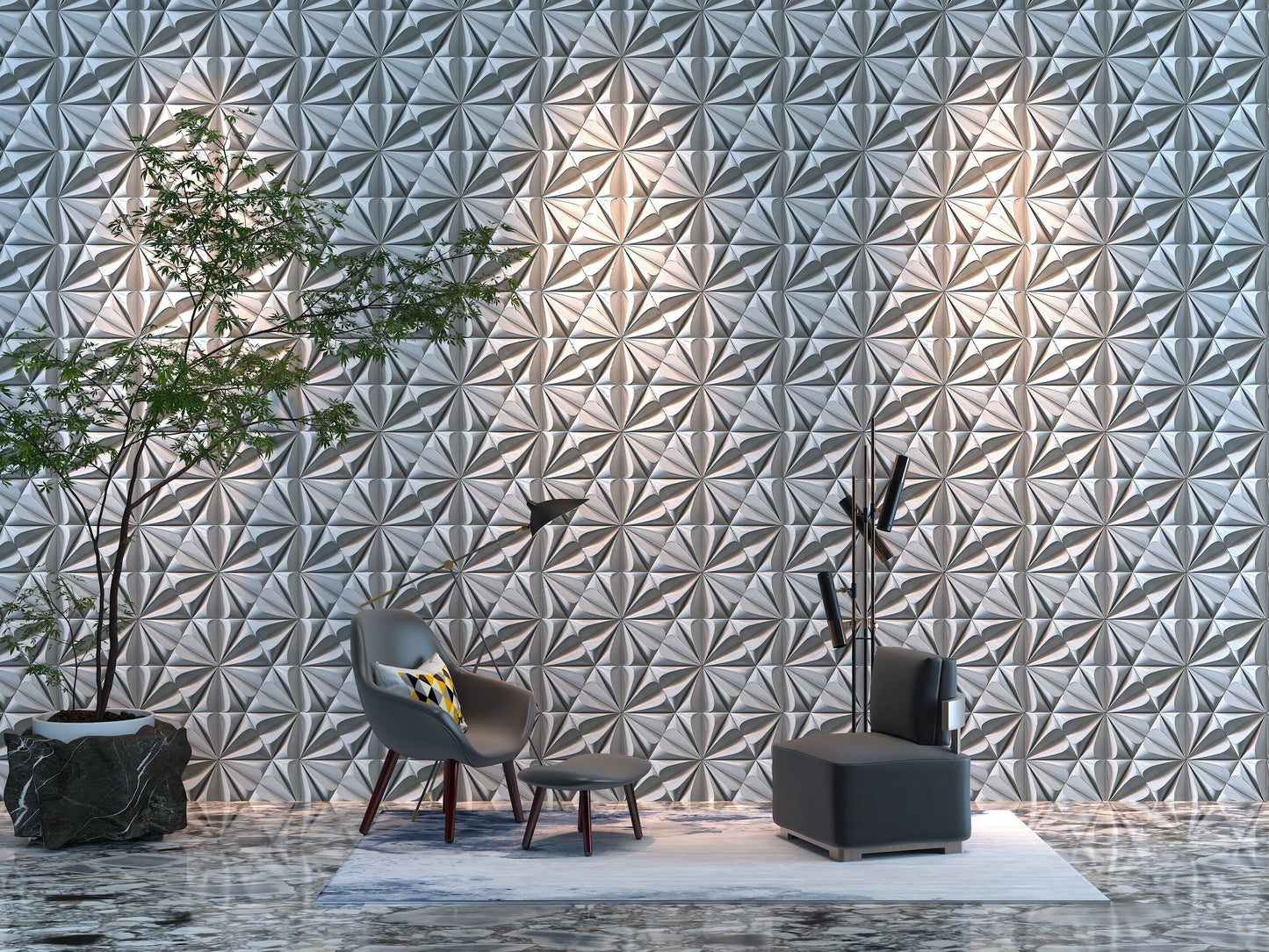 PETAL 3D Art Tile – Minimalist UHPC Concrete Petal Wall Panel, DIY-Friendly | Virgo-Inspired Design