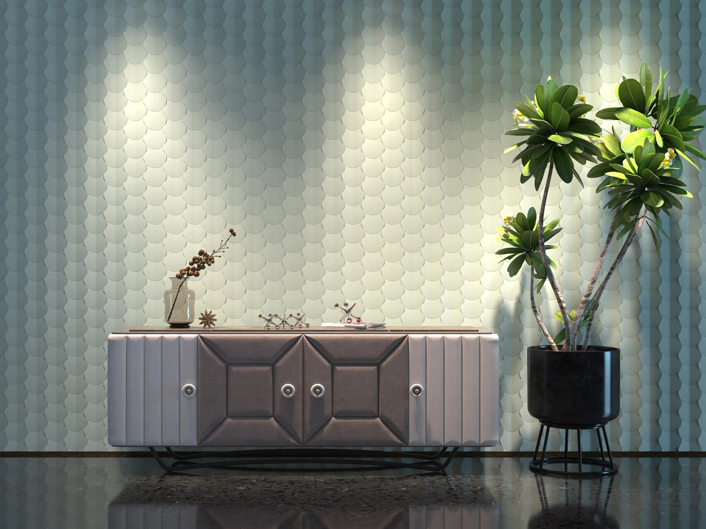 Polyhedron Series 3D Geometric Art Tile - Sector - Ultra High Performance Concrete (UHPC) - DIY Customizable Design