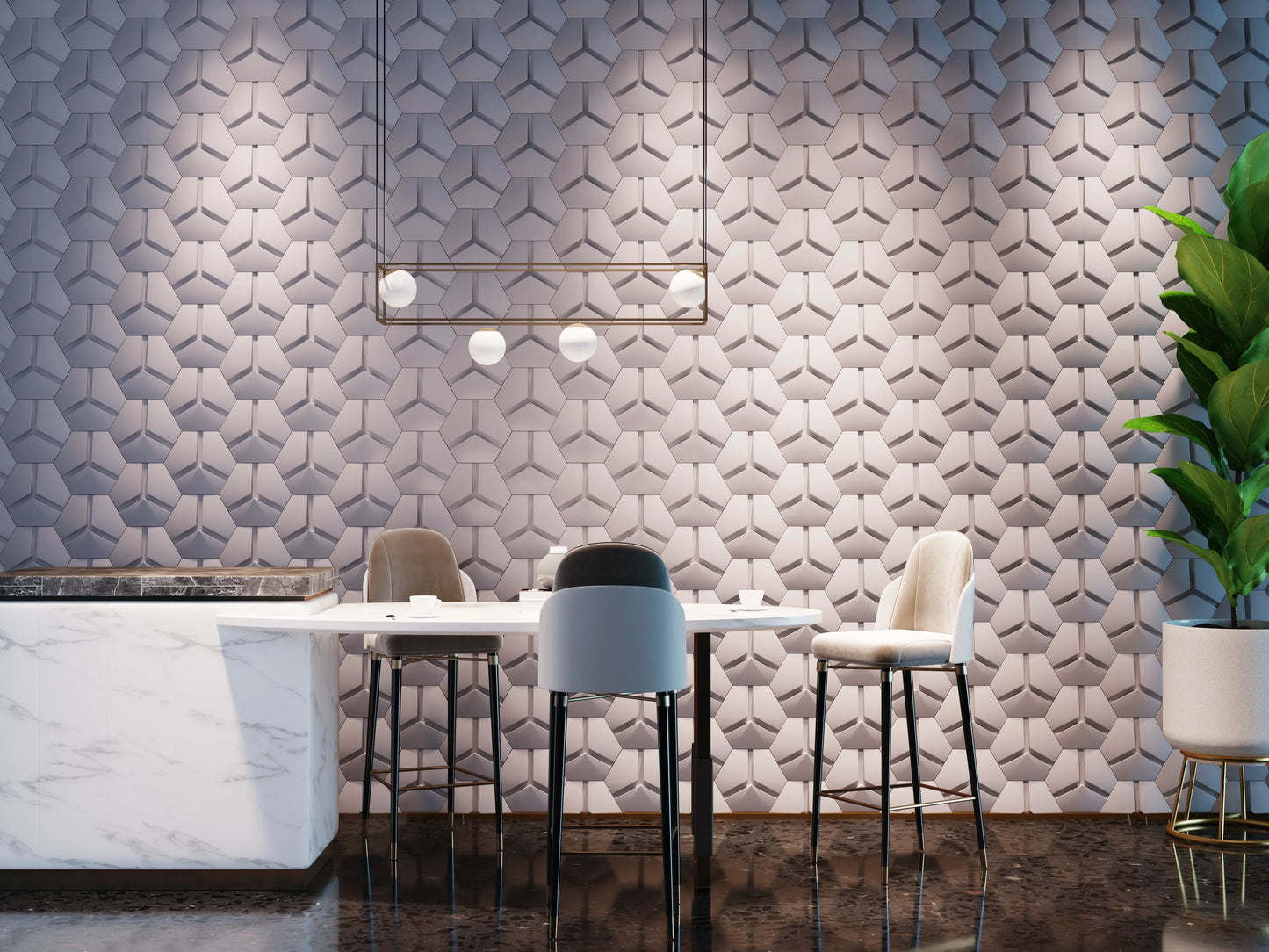 Aquarius × ARTCO Y Hexagonal 3D Art Tiles | Futurist Limited Edition