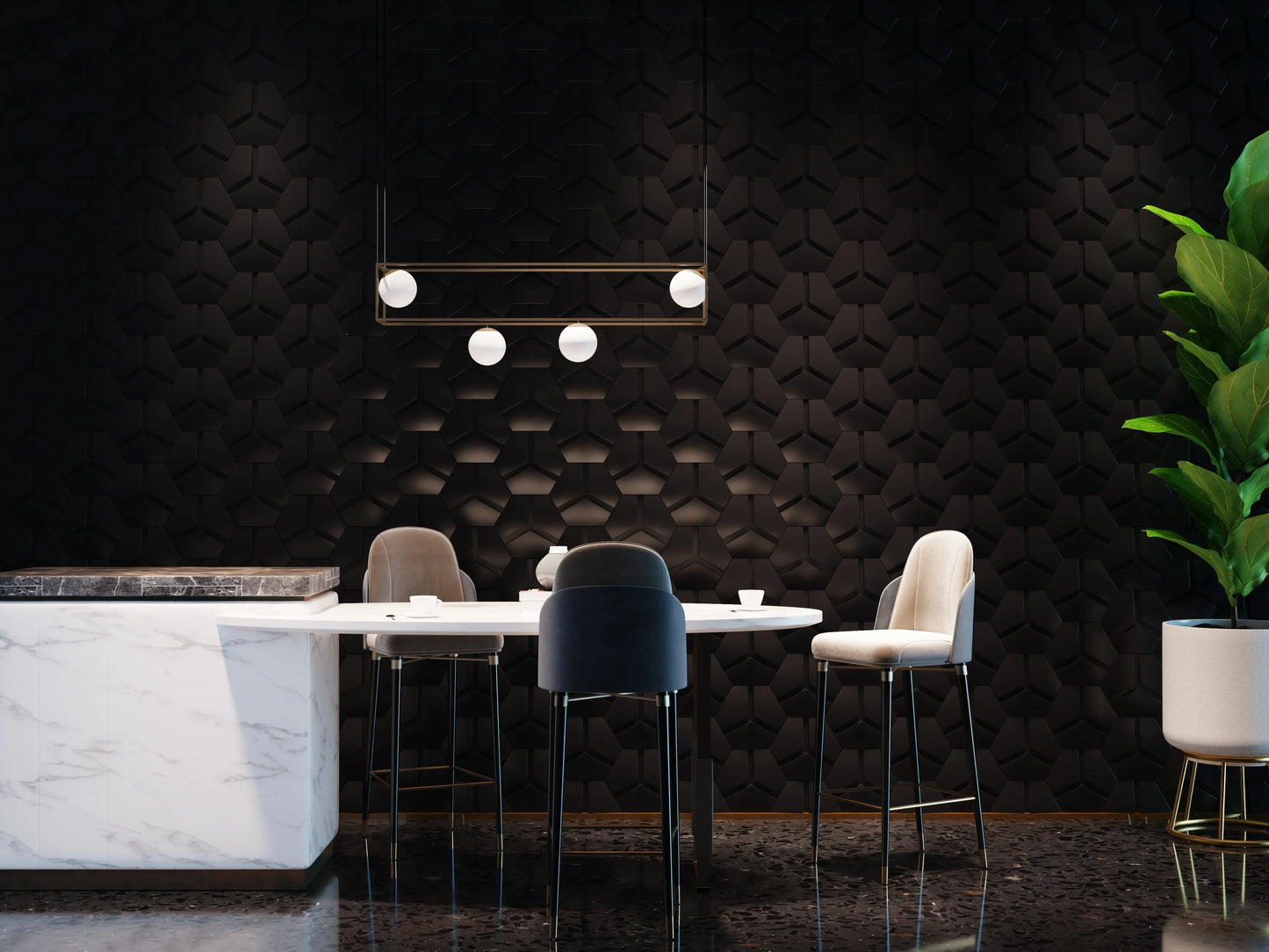 Aquarius × ARTCO Y Hexagonal 3D Art Tiles | Futurist Limited Edition