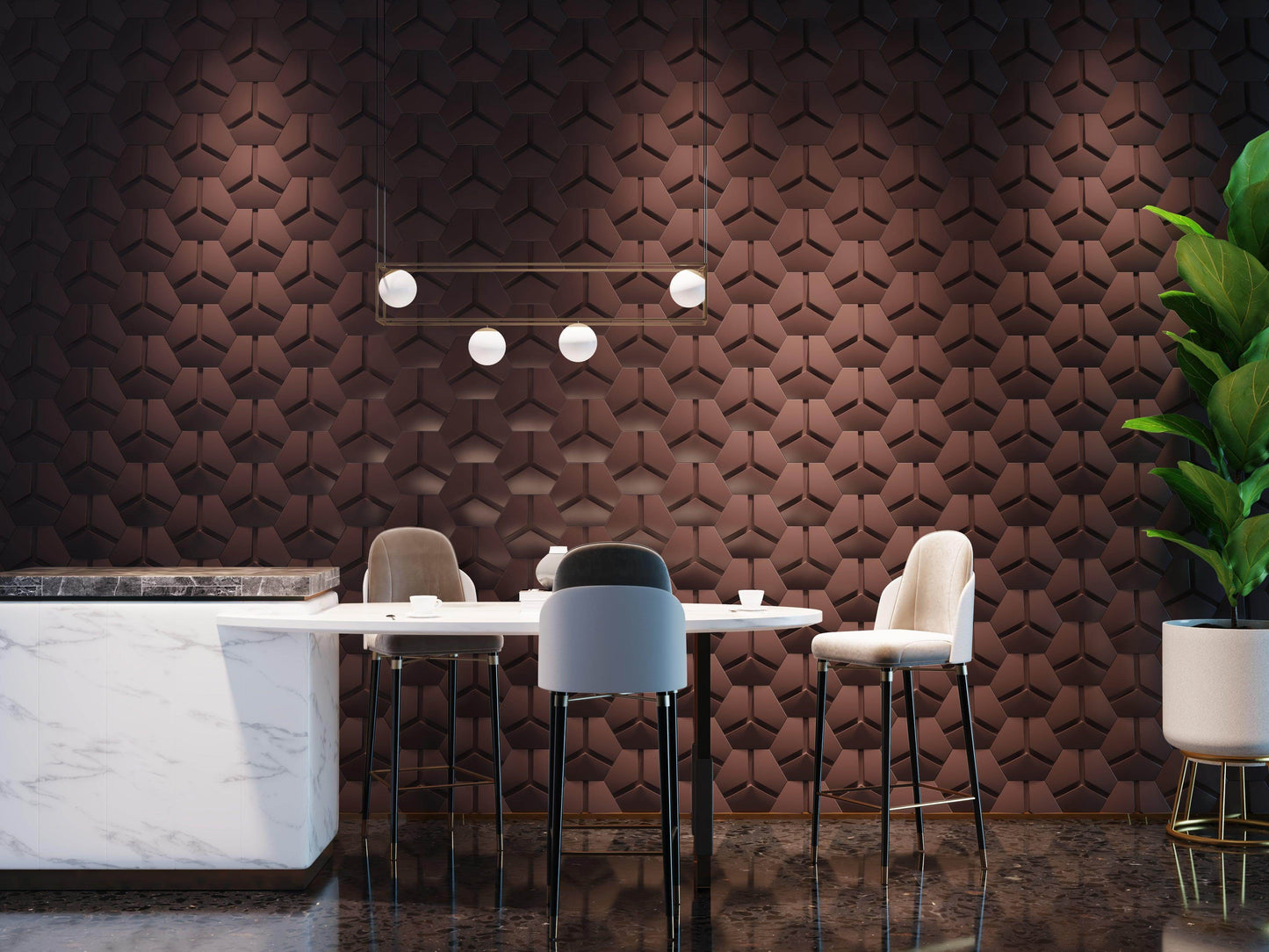 Y Hexagonal 3D Art Tile - Water Bearer’s Exclusive Geometric Design, Ultra-High-Performance Concrete for Wall Décor - caserloong