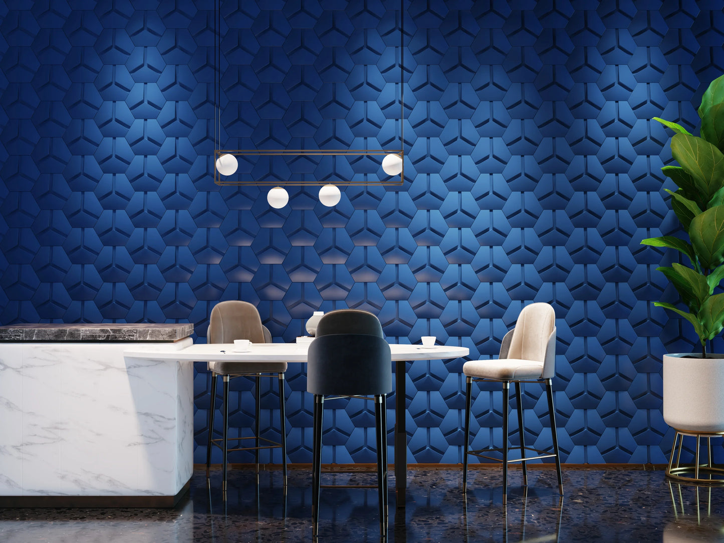 Aquarius × ARTCO Y Hexagonal 3D Art Tiles | Futurist Limited Edition