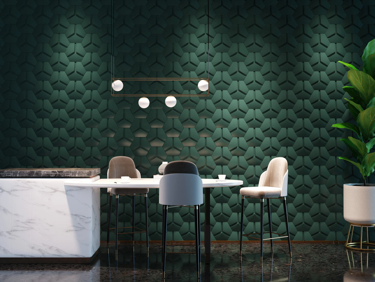 Aquarius × ARTCO Y Hexagonal 3D Art Tiles | Futurist Limited Edition