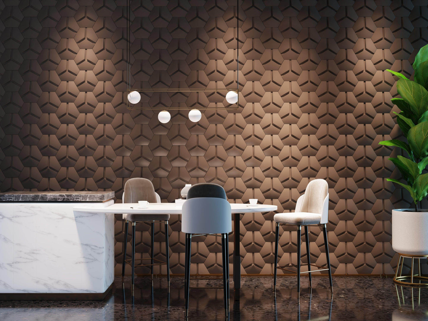 Y Hexagonal 3D Art Tile - Water Bearer’s Exclusive Geometric Design, Ultra-High-Performance Concrete for Wall Décor - caserloong