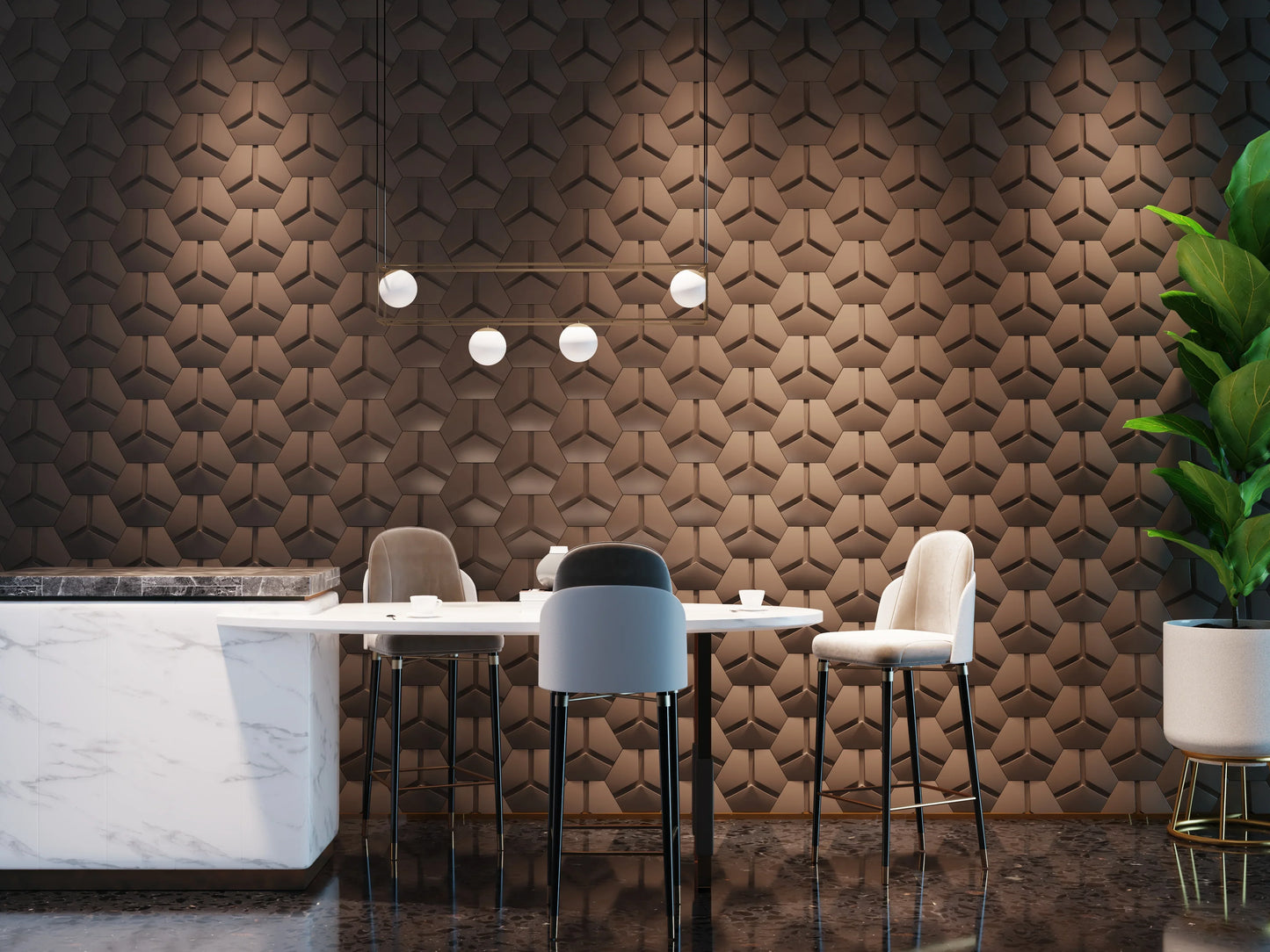 Aquarius × ARTCO Y Hexagonal 3D Art Tiles | Futurist Limited Edition